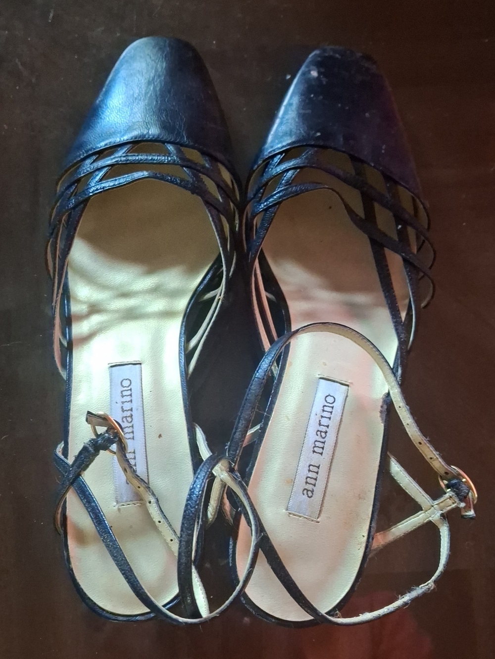 Ann Marino Vintage Black Strappy Women's Heels